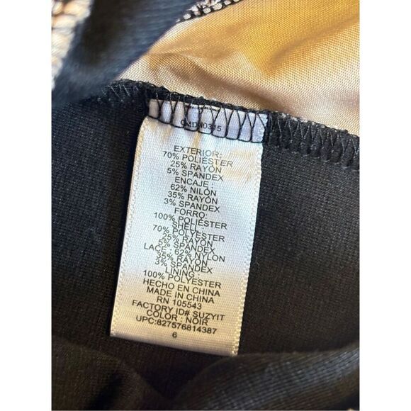 Catherine Malandrino Dress Size 6 Black Lace Panel Fit & Flare Long Sleeve - Picture 5 of 11